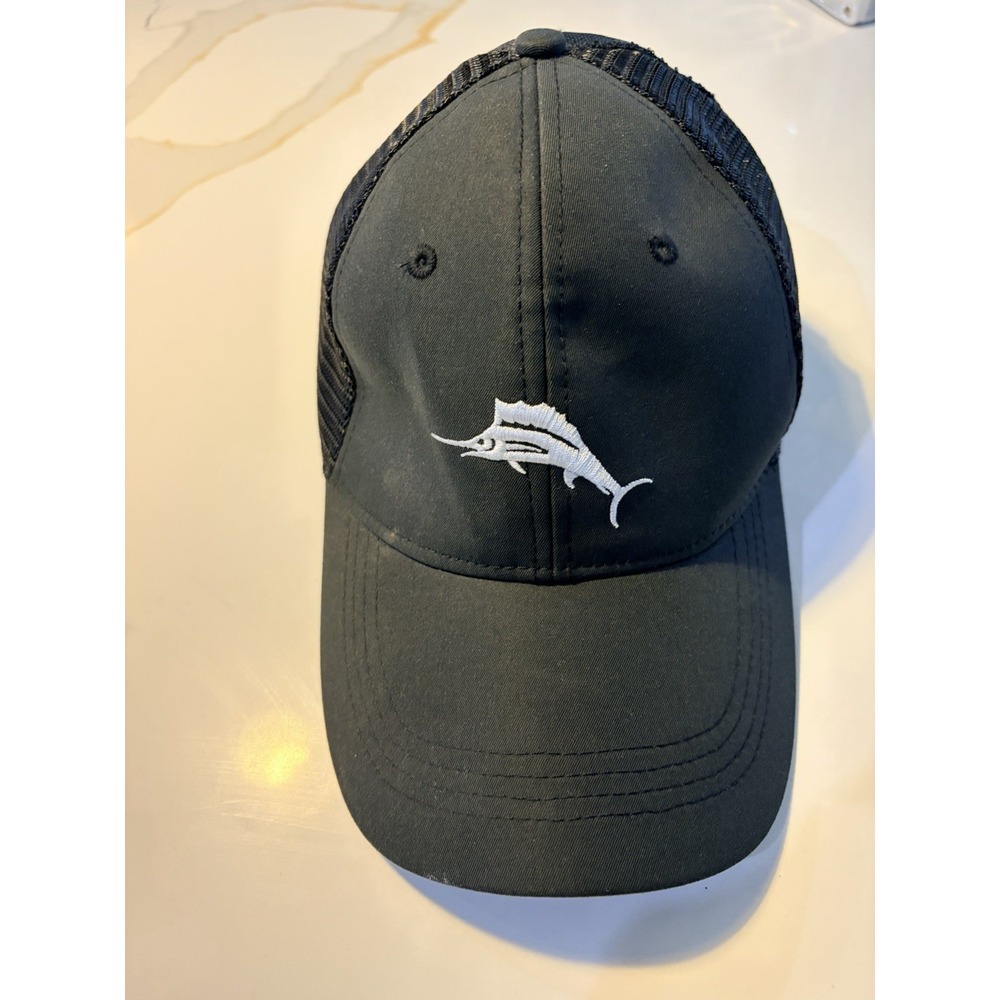 Tommy Bahama Trucker Hat Black Mesh Baja Margarita Recipe Marlin Embroidered